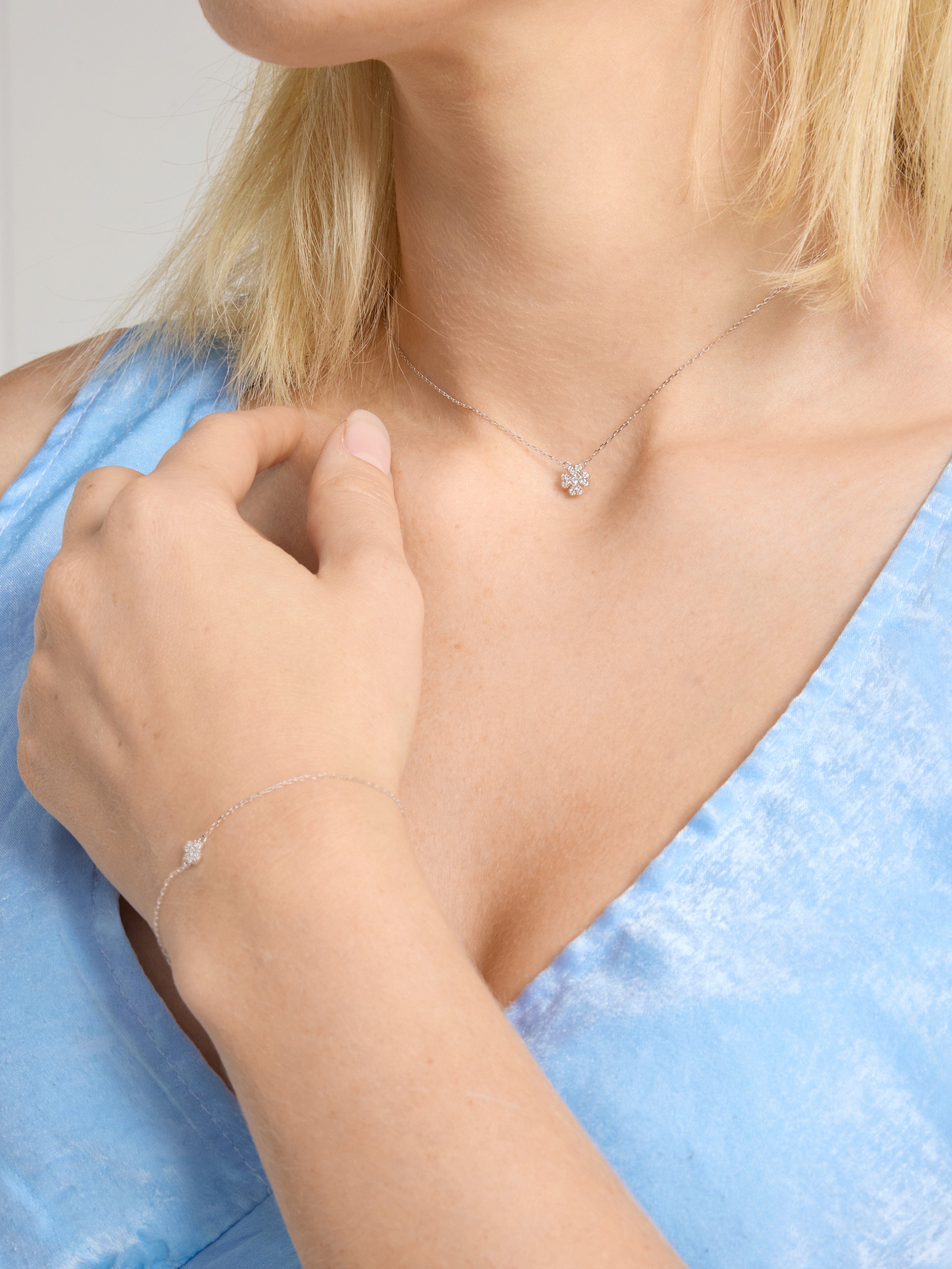 Silver Four-Leaf Clover Necklace