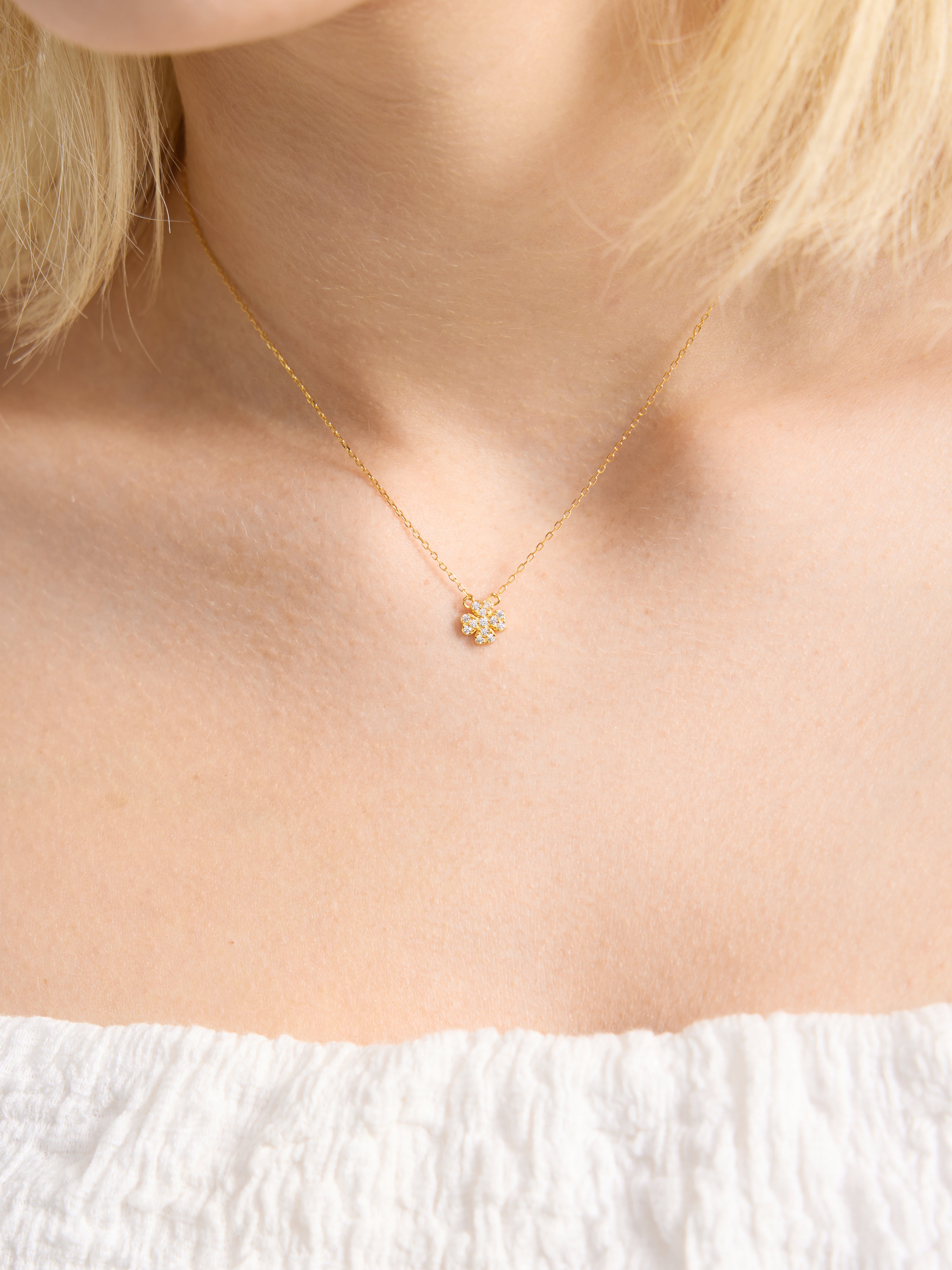 Gold Four-Leaf Clover Necklace