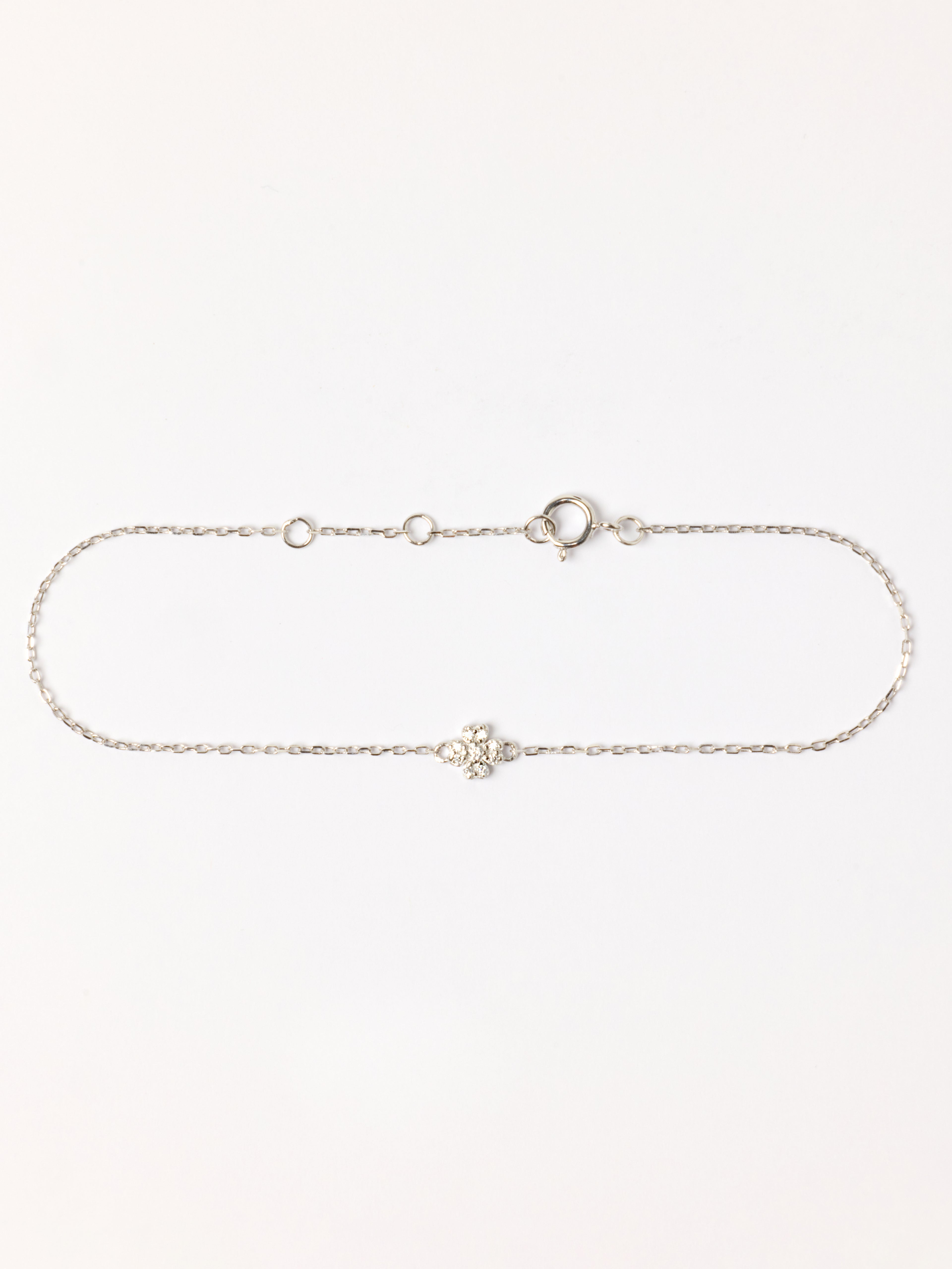 Silver Four-Leaf Clover Bracelet